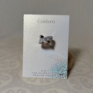 Silver Crystal-Embellished Ring